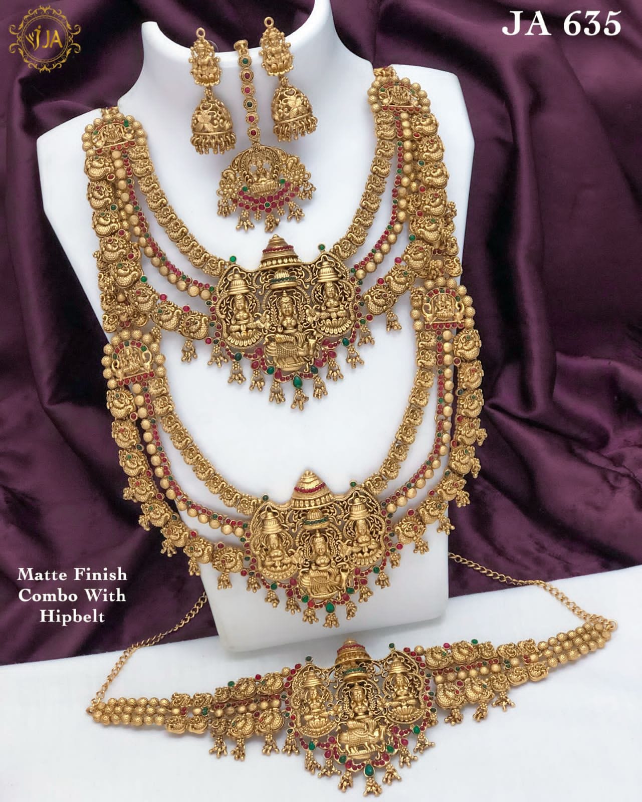 Royal Temple Bridal Set with Hip Belt (JA 635)